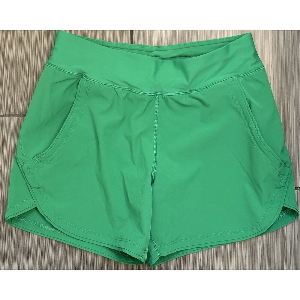 Lands End Women's Swim Shorts Size 4 Green Beach Pockets Brief Lined